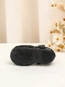 1 Pair Infant/Toddler Soft Breathable Non-Slip Sole Shoes, Suitable For 1-5 Years Old, Spring/Summer - Black - View 6