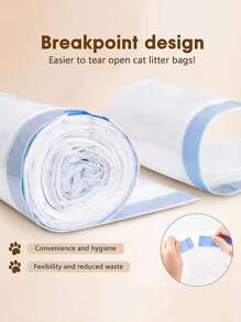 20pcs/Roll,White PE One-Time Drawstring Cat Litter Bags,Self - Cleaning Cat Litter Box Garbage Bags, Extra - Large Cat Litter Box Replacement Liners, Drawstring Garbage Bags Suitable For Robots Thick Plastic Bags For Cleaning, Compatible With Self- Cleaning Cat Litter Box Liners And Free Pet Shovel, Anti- Tear And Leak, For Reusable And Disposable Trays((64cm X 40cm)