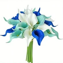 4/10/20 Piezas Flores Artificiales de Cala Lili, Flores de Cala Lili Realistas de Textura Simulada para Decoración del Hogar, Jardín, Oficina, Fiesta, Boda, Ramo, Centro de Mesa, Pascua - Multicolor - Ver 87