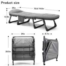 [6-Speed Adjustable Sleeping Bed] 6-Speed Adjustable Sleeping Bed, Folding Camping Bed, Portable Folding Bed, Comfortable Mattress And Pillow, Breathable Fabric, Thick Steel Frame, Free Blanket And Eye Mask, Nap Nap Bed, Single Companion Bed, Suitable For Outdoor Office Home Use.