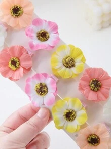 10pcs Set Teen Girls Faux Flower Hair Clips, Beach Travel Holiday Photo Props Floral Decoration DIY Bangs Hair Accessories - Multicolor - View 8