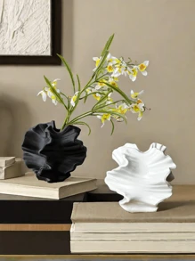 1 件白色花形潘帕斯花瓶，简约波西米亚北欧风格，适合现代农舍装饰、客厅、厨房、壁炉架、卧室、餐桌、办公室最佳礼物 - 彩色 - 查看 3
