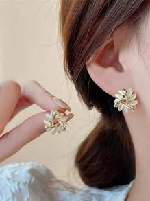 1 par de pendientes estilo geométrico floral de moda, apropiados para mujeres en cualquier ocasión