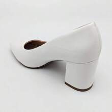 Damen minimalistische Mode-Lässig-Alltagsschuhe mit stylischen High Heels - Weiss - Übersicht 2