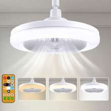 E27 Ventilador De Techo Lámpara Silenciosa Con Control Remoto 50W Ventiladores Luces 110V - Multicolor - Ver 9