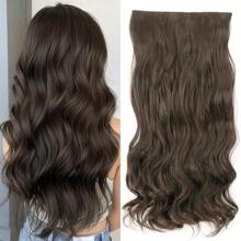 合成 5 夹式接发长波浪发型假发黑棕金色 22 英寸天然假发适合女性日常使用