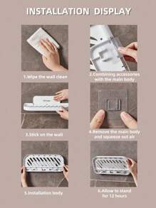 3M 1 Stück werkzeugloser weißer Badezimmer Wandmontage Aufbewahrungsregal ohne Bohren