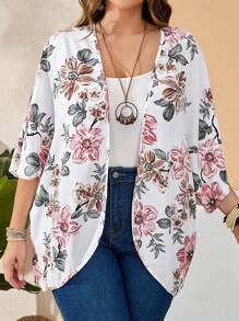 One Plus Size Women's Cardigan Jacket For Spring And Summer Floral Printing Thin Casual Loose Women's Tops