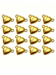 Cierres magnéticos con forma de corazón para joyería, Día de San Valentín, amor, DIY joyas de pareja, cierres magnéticos dorados y plateados para hacer pulseras, collares y accesorios de joyería DIY
