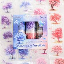 6 rotoli di adesivi a forma di fiori, nastro floreale trasparente in PET per agenda, fai-da-te, custodie per cellulare, scrapbook, calendario, buste, decorazione