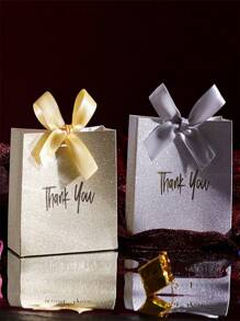 10 elegantes bolsas de regalo de oro y plata con lazos, perfectas para damas de honor, Navidad, cumpleaños, regalos de boda, diseño de papel resistente, adecuadas para ocasiones festivas, decoraciones de boda