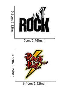 Set de 2/6 piezas de parches bordados de calavera y guitarra rock de estilo punk para música callejera, para planchar o coser en ropa, accesorios, mochilas, vaqueros, chaquetas, camisetas, gorras, vestidos, etc.