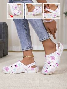 New Women Garden Slippers, Adjustable Loose Flat Shoes, Bedroom/Travel/Beach Slide Sandals, Closed Toe Slippers - Multicolor - View 2