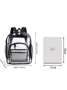 1pc Transparent Backpack, Large Capacity Bookbag, Waterproof School Daypack, Clear Bag - Multicolor - View 8