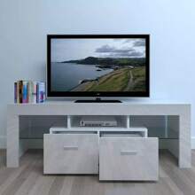 High Gloss LED TV Stand Cabinet For 65-Inch TVs, Stylish Entertainment Center Featuring 2 Spacious Drawers