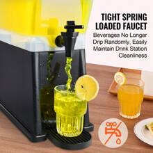 Large Capacity Glass Or Plastic Beverage Dispenser 1 Gal To 5 Gal With Stainless Steel Spigot Or Spring-Loaded Faucet For Juice Tea Cocktails Durable Material Easy Cleaning Elegant Wooden Stand Or Slim Base - 3 Gallon Drink Dispenser - 查看 3