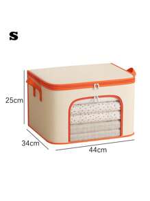 Caja de Almacenaje de Gran Capacidad con Ventana Transparente y Cremallera, Bolsa Resistente al Agua para Edredones, Ropa de Invierno y Organización de Mudanza - Naranja - Ver 6