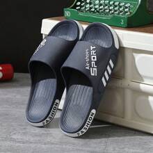 Chanclas para hombre, sandalias casuales para exterior e interior, antideslizantes, para estudiantes y parejas, de PVC (se recomienda pedir una talla talla grande grande) - Azul Marino - Ver 1