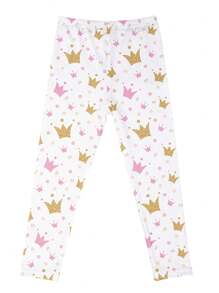 1 Pair Girls Cartoon Print Lightweight Milk Silk Material Leggings, Suitable For Summer Wear