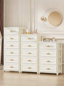 3/4/5 Layers Of Transparent Panel Rolling Multi-Purpose Storage Drawers - Single Door Collapsible Locker - , Plastic Drawer Storage,Space-Saving Kitchen Storage Shelves For Storing Snacks, Drinks, Bookshelves, Clothing Suitable For Kitchen,Living Room,Study Closet,Bathroom