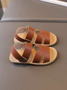 1 双女童凉鞋，儿童软底舒适鞋，适合男孩和女孩 - 棕色 - 查看 7