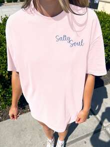 女士休闲短袖圆领 T 恤