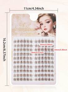 120pcs/Set Caramel Color Sunflower Lashes, DIY Brown Sunflower False Lashes, Transparent Stem Invisible Stem Natural Soft Colored Sunflower Lashes, Reusable Lash Clusters, Eyelash Clusters, Individual Eyelashes, Lashes, Fake Lashes - CC - View 9