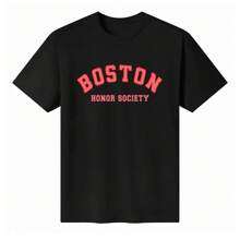 Unisex 100% Cotton "Boston Honor Society" T - Shirt - Black - View 7