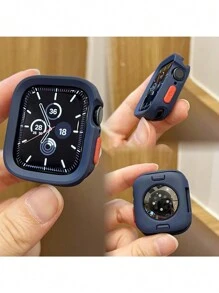 2条硅胶运动腕带及柔软镂空保护壳套装，可调节，适用于 40/41/42/44/45/46/49mm，Ultra/SE/11/10/9/8/7/6/5/4系列，海军蓝 - 寶藍色+深藍 - 查看 7