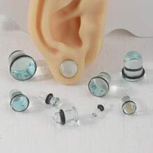 SWANJO 2pcs Glass Ear Gauges Stretching Kit Short Taper Expander 1.6-16mm Stretching Ear Tunnels And Plugs Body Piercing Jewelry
