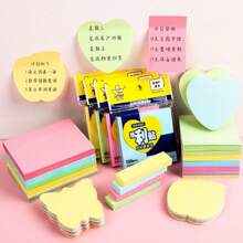 Paquete de 400 hojas de Notas adhesivas coloridas y lindas, suministros de oficina, notas adhesivas desprendibles para estudiantes y trabajadores de oficina, regreso a clases, útiles escolares - Multicolor - Ver 12