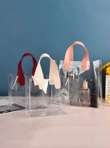 PVC Large Capacity Transparent Plastic Handbag Storage Bag Multifunctional Gift Bag,Christmas