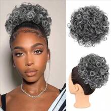 Afro Puff Drawstring Ponytail Kinky Curly Hair Bun Clip In Ponytail Hair Extensions Updo Hairpieces For Women Daily Party Use - Multicolor - View 12