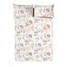 Naturals - 3/4 件套印花床单秋冬款 - 花园款 - 包括床笠 + 1/2 个枕套 - 超柔软法兰绒棉 - 床 90/105/135/150/180