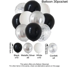 Black And Silver Happy Birthday Party Decorations,Black And White Birthday Decorations, Banner, Balloons Set, Foil Fringe Curtain, Tissue Pom Poms For Women Men, 50th Birthday Decorations, Birthday Decorations For Men Aluminum Foil Confetti Balloon - Black White Silver Party Set - View 12