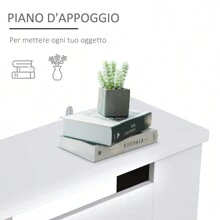 HOMCOM Copritermosifone Moderno a Griglia in MDF, Copertura Termosifone Portatile per Casa e Ufficio, 78x82x19 cm, Bianco - Bianco - Visualizzare 6