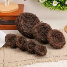 1pc Realistic Bird Nest Decor, DIY Woven Dried Branch Artificial Bird Nest For Yard Decoration, Easter