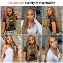 Full Double Lace 36'' Triangle Knotless Box Braided Wigs For Women Box Braided Full Lace Front Wig With Baby Hair Synthetic Natural Looking Cornrow Braids Wig