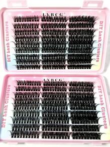 Fluffy Lash Clusters 60D+80D+100D+50D+40D+30D Individual Eyelash Thick Cluster Eyelash Extensions D Curl Lashes Clusters 540Pcs Individual Lashes 9-18MM Wispy Cluster Lashes - D - View 7