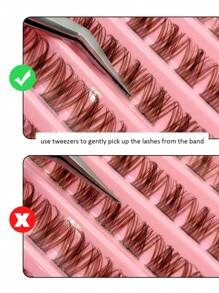 Asiteo 120pcs D Curl Brown Lash Clusters DIY Eyelash Extensions - Wispy & Natural Look, 8-16mm Mixed Lengths, Soft & Lightweight Individual False Eyelashes For Easy At-Home