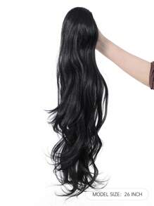 Long Curly Wavy Drawstring Ponytail Extensions Clip In Wavy Synthetic Hairpieces 26 Inch Black Ponytails Hair Piece Pony Tail Extension For Women