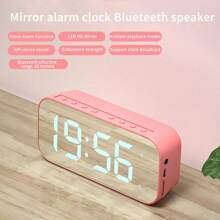 Reloj Despertador Digital Multifuncional con Bluetooth y Radio FM - Rosa - Ver 6