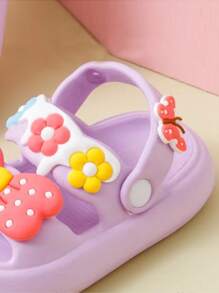 1 đôi dép trẻ em mùa hè mới, nhẹ, thoáng khí, thoải mái, đế mềm, có nơ xinh xắn, thích hợp cho hoạt động ngoài trời. - Màu tím  Violet - Xem 6