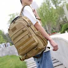 50L Outdoor Military Tactical Army Backpack Rucksack Camping Hiking Trekking Bag - Dark Brown - 查看 2