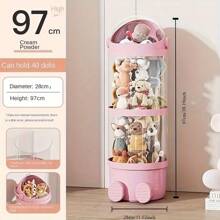 Waterproof Round Plastic Doll Storage Box With Cover - Multipurpose Toy Organizer For Plush, Round Plastic Doll Storage Box With Cover-Waterproof, Multifunctional Toy Storage Box, Suitable For Plush Toys, Dolls And Miscellaneous Items - Ideal For Home And Gift Solutions - Holiday Decoration For Home Organization