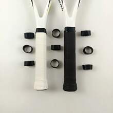 5/10pcs Black Silicone Non-Slip Grip Rings For Tennis & Badminton Rackets - Stretchy Rubber Seals