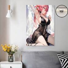 Sexy Cartoon Character Canvas Painting, Personality Creative Home Decoration, High Quality Decorative Posters, Dormitory, Gym, Bar, Cafe, Arcade, Room Living Room Wall Decoration Painting, Perfect Gift,Framed Canvas Painting