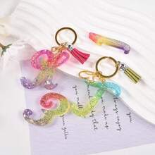 1 Pc Alphabet Silicone Resin Molds Reversed Letter Keychain Molds With Hole Fancy Letter Epoxy Resin Casting Molds For DIY Crafts Jewelry Earrings Pendant Keychain - White - View 6