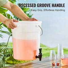 Large Capacity Glass Or Plastic Beverage Dispenser 1 Gal To 5 Gal With Stainless Steel Spigot Or Spring-Loaded Faucet For Juice Tea Cocktails Durable Material Easy Cleaning Elegant Wooden Stand Or Slim Base - Máy rót nước 5 gallon, 2 gói - Xem 6