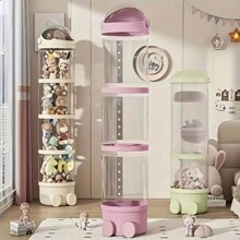 Waterproof Round Plastic Doll Storage Box With Cover - Multipurpose Toy Organizer For Plush, Round Plastic Doll Storage Box With Cover-Waterproof, Multifunctional Toy Storage Box, Suitable For Plush Toys, Dolls And Miscellaneous Items - Ideal For Home And Gift Solutions - Holiday Decoration For Home Organization